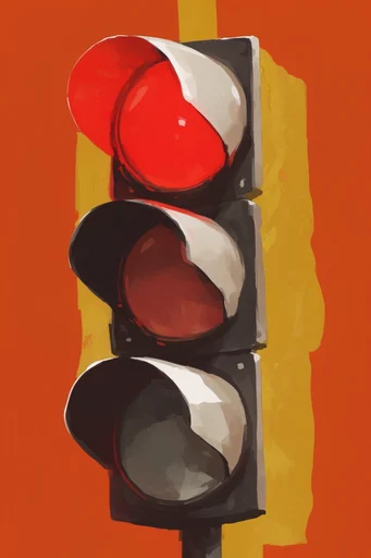 Bold Crimson Anime Art style reference image — bold graphic silhouette
