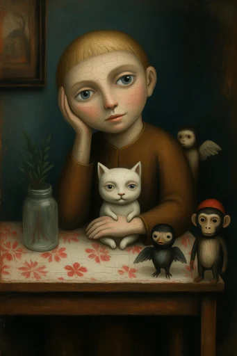 Dark Whimsical Storybook Surrealism style reference image — dark whimsical illustration