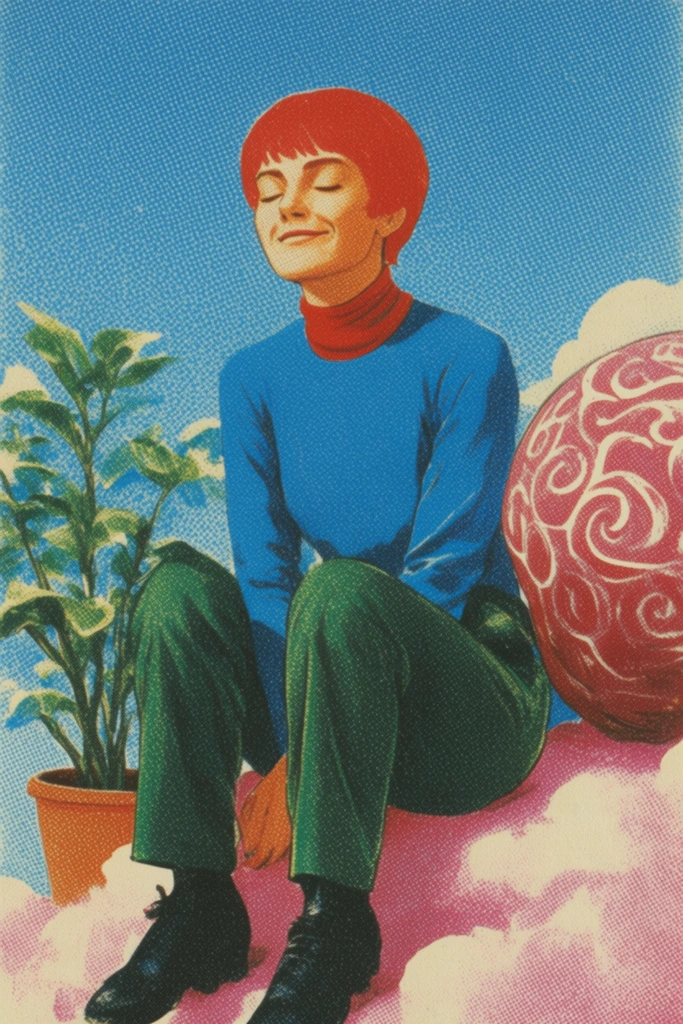 Surreal Retro Collage style AI image example 1