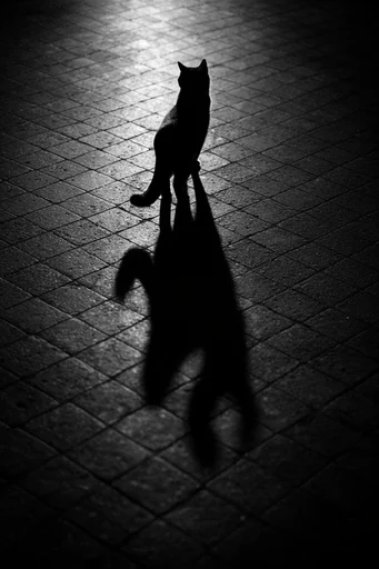 Monochrome Glitch Noir style reference image — distorted silhouettes