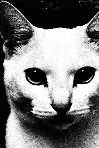 Monochrome Surrealist Noir style reference image — stark halftone effect