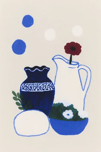 Naive Cobalt Minimalist style reference image — cobalt blue palette