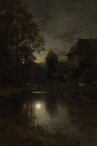 Moody Tonalist Romanticism style AI image example 2