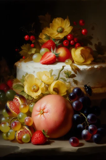 Luminous Botanical Chiaroscuro style reference image — saturated color gradients