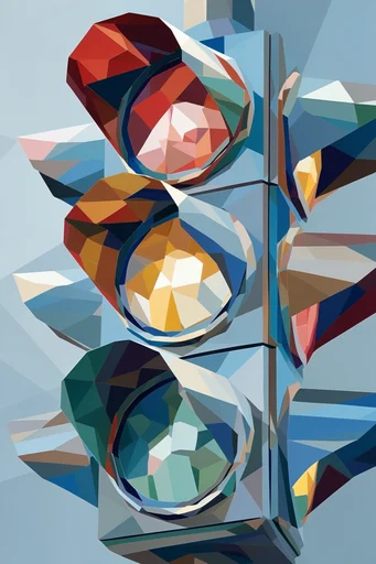 Structural Geometric Cubism style reference image — faceted vector art
