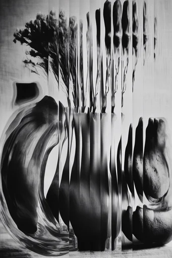 Monochrome Glitch Deconstruction style reference image — pixel sorting