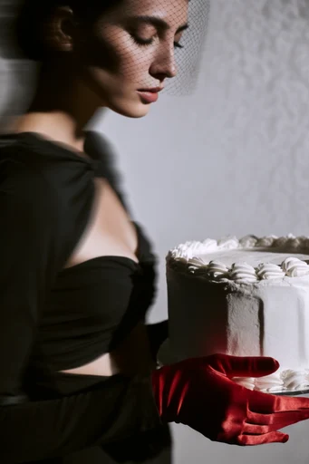 Crimson Chiaroscuro Noir style reference image — editorial fashion