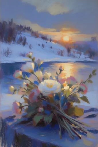 Luminous Nocturnal Folklore style reference image — cozy winter atmosphere
