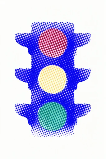 Graphic Halftone Minimalism style reference image — high-contrast graphic illustration