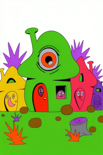 Bold Graphic Neon Surrealism style AI image example 4
