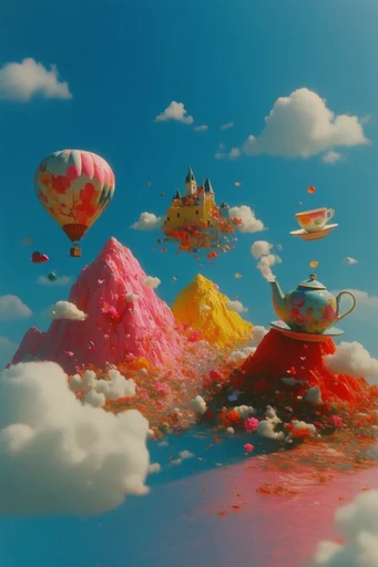 Whimsical Azure Surrealism style reference image — surreal levitation