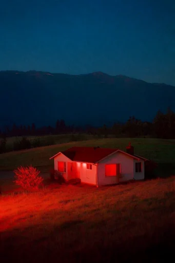 Crimson Nocturnal Liminality style reference image — high contrast shadows