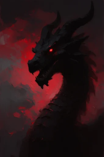 Crimson Noir Gothic style reference image — heavy impasto texture