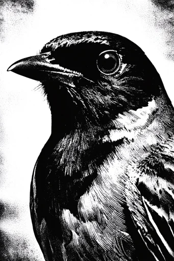 Stark Monochromatic Gothic style AI image example 3