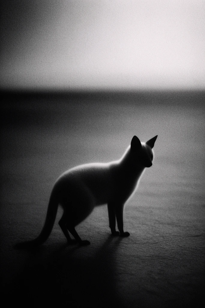 Stark Monochromatic Surrealism style AI image example 3