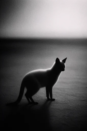 Stark Monochromatic Surrealism style AI image example 3