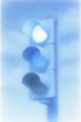 Ethereal Cobalt Reverie style reference image — colored pencil texture