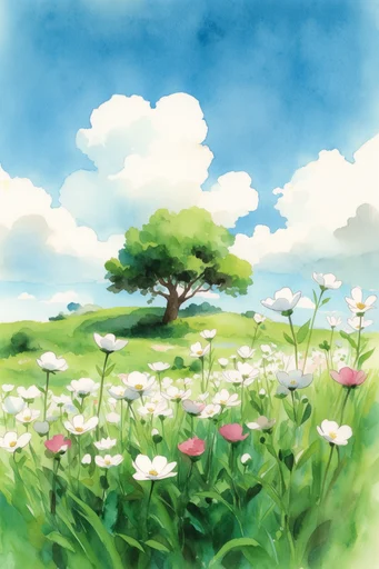 Nostalgic Ghibli Pastoral style reference image — dreamy digital illustration