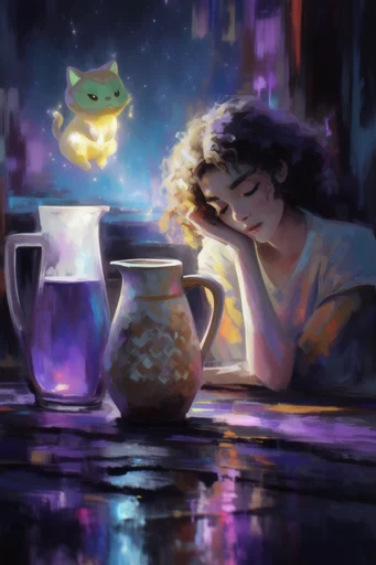 Luminous Neon Impressionism style reference image — neon saturated palette