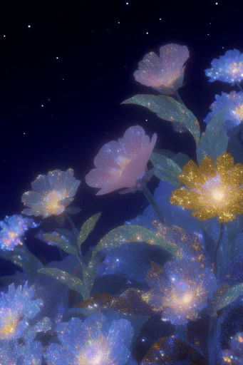 Luminous Cosmic Ether style reference image — celestial golden ember accents