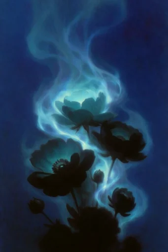 Luminous Nocturnal Ether style reference image — fluid organic motion