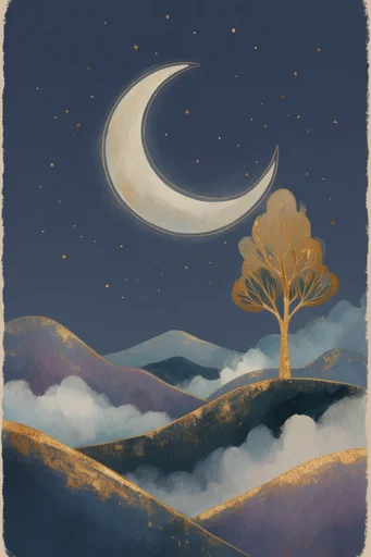 Ethereal Celestial Storybook style reference image — ethereal celestial motifs