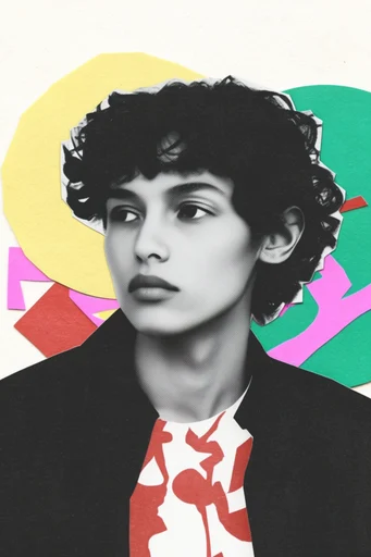 Graphic Monochrome Collage moodboard — generate AI images in this style