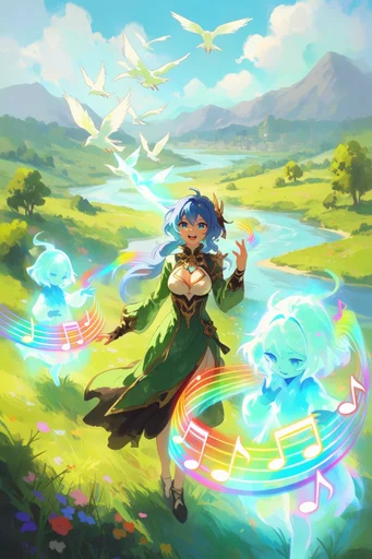 Luminous Anime Fantasy style reference image — sun-drenched lighting
