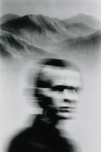 Kinetic Noir Abstraction style reference image — high contrast black and white