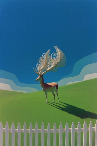 Surrealist Liminal Pastoralism style reference image — precisionist style