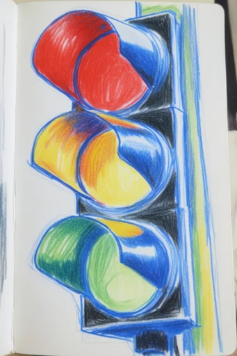 Vibrant Prismatic Sketchbook style reference image — dense crosshatching