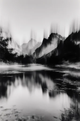 Ethereal Monochrome Motion style reference image — stark high-contrast monochrome
