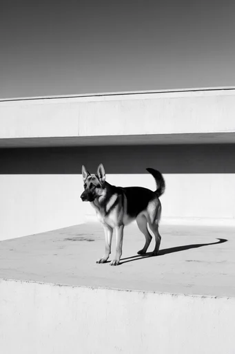 Stark Monochromatic Geometry style reference image — dramatic light and shadow
