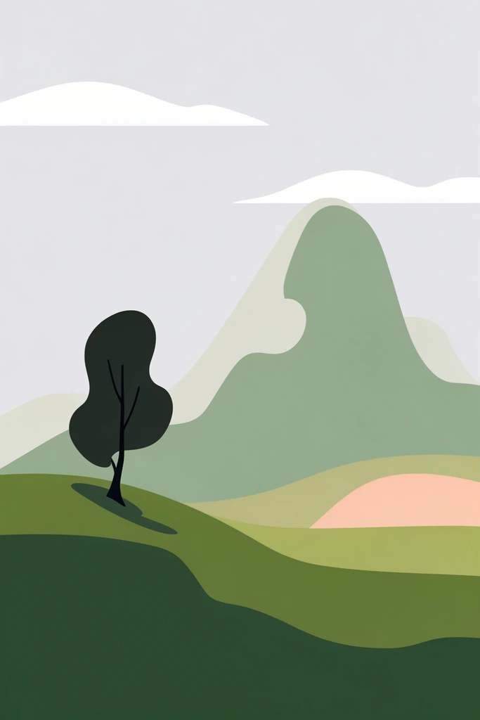 Soft Minimalist Organic style AI image example 2