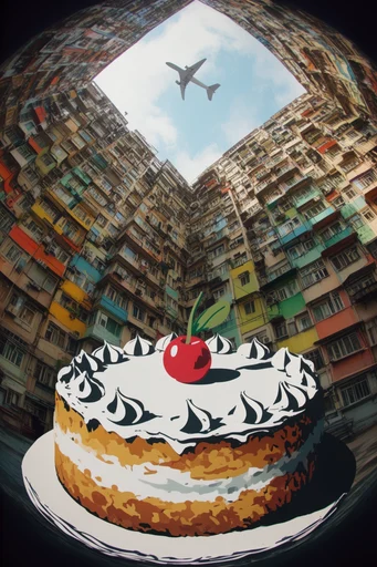 Vertiginous Brutalist Surrealism style reference image — vertigo-inducing scale