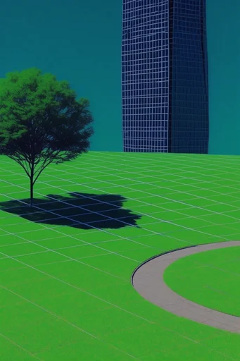 Precision Geometric Surrealism style reference image — geometric grid overlay