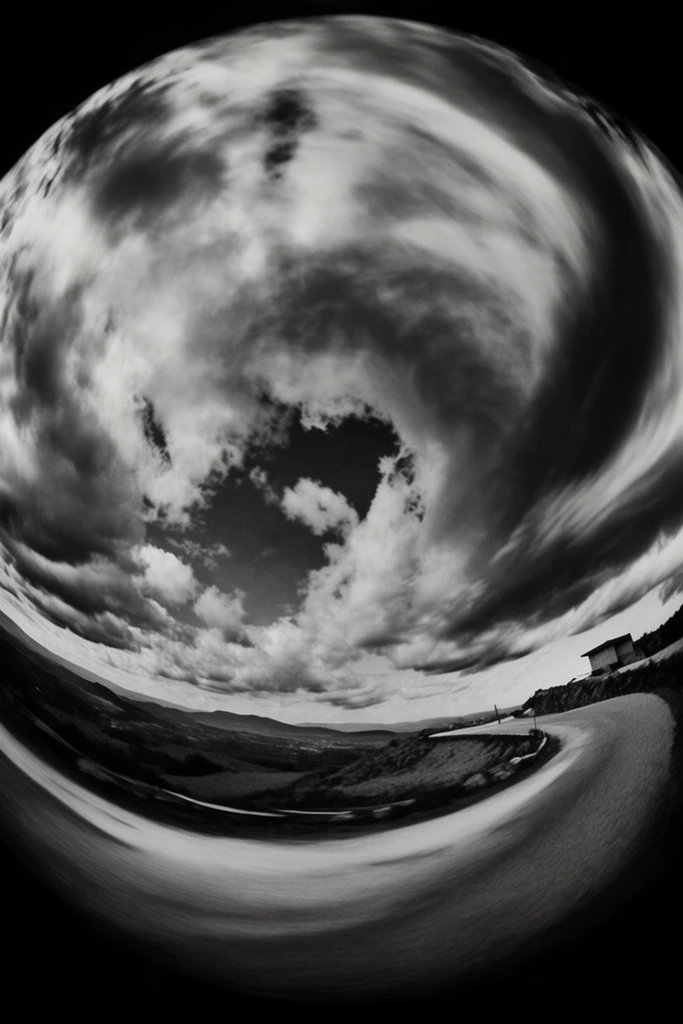 Distorted Monochrome Noir style AI image example 2