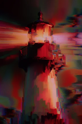 Corrupted Neon Dreamcore style reference image — analog grain