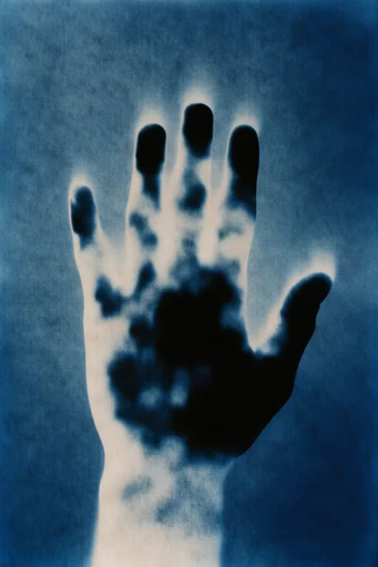 Ethereal Indigo Cyanotype style reference image — ethereal silhouette