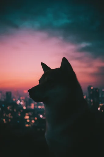 Melancholic Twilight Horizons style reference image — deep indigo and magenta palette