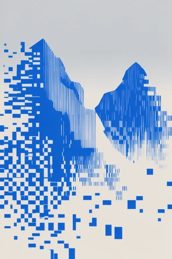 Cobalt Pixel Op-Art style reference image — cobalt blue and off-white