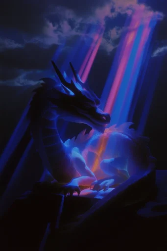 Ethereal Neon Twilight style reference image — liminal space aesthetic