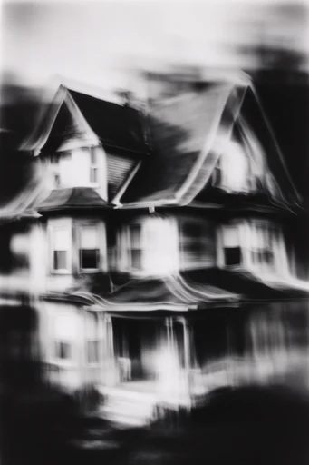 Monochrome Kinetic Glitch style AI image example 4