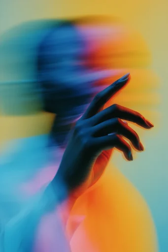 Chromatic Kinetic Surrealism style reference image — high-fashion surrealism