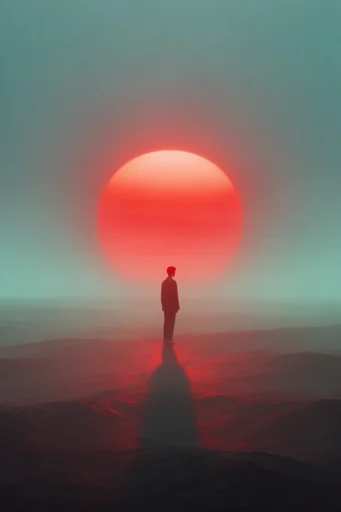 Ethereal Crimson Minimalism moodboard — generate AI images in this style