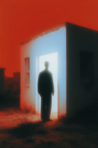 Ethereal Crimson Noir style reference image — monochromatic crimson background