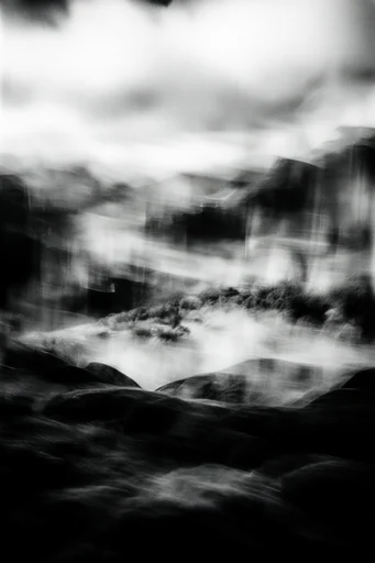 Spectral Kinetic Monochrome style reference image — high-contrast black and white