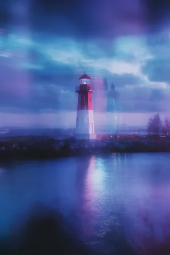 Kinetic Cyan Nocturne style reference image — spectral silhouettes