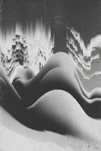 Nocturnal Topographic Glitch style reference image — topographic line art