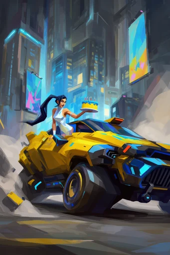 Dynamic Neon Urbanism style reference image — vibrant neon palette